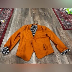 Elegant Women's Orange Suit Jacket